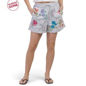 JOHNNY WAS STRIPE Evangeline Drawstring Shorts